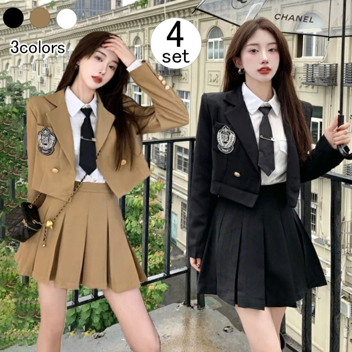 卒業式 スーツ 女の子 韓国 制服 フォーマルスーツ 子供服 中学生 高校生 大きいサイズ ジャケット ブレザー ネクタイ 入学式 スーツ 上下セット ゆったり 女子 レディース ピアノ発表会 卒服