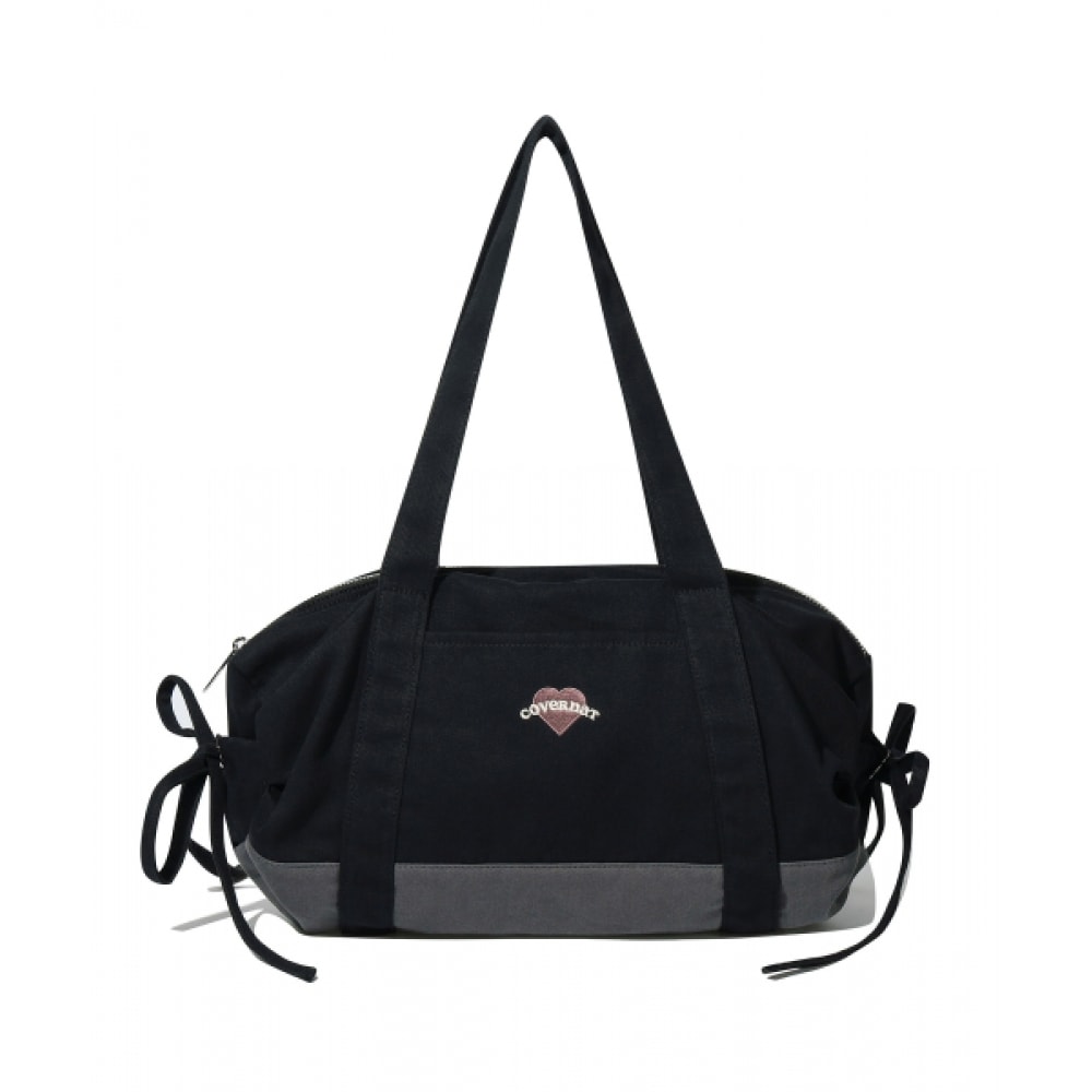 COVERNAT WOMAN クローバーハートリボンダッフルバッグブラック