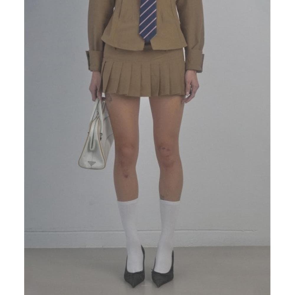 スカルプター Cotton Pleats Micro Skort Soft Brown SC24S410B