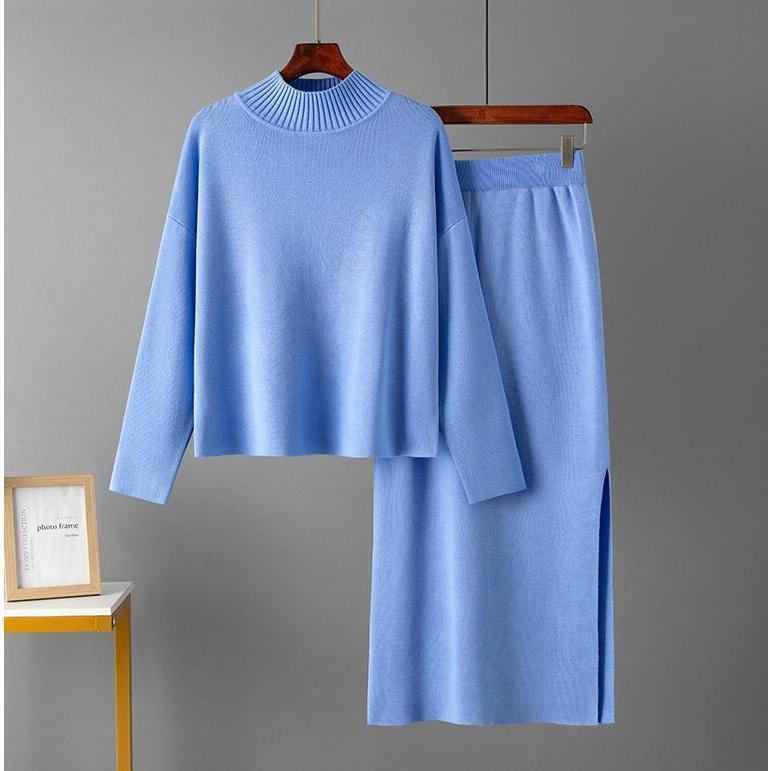 ニットセットアップ レディース セーター きれいめ ニットセーター 40代 秋冬 ニットスカート スカート 長袖 ニット セーター スカート