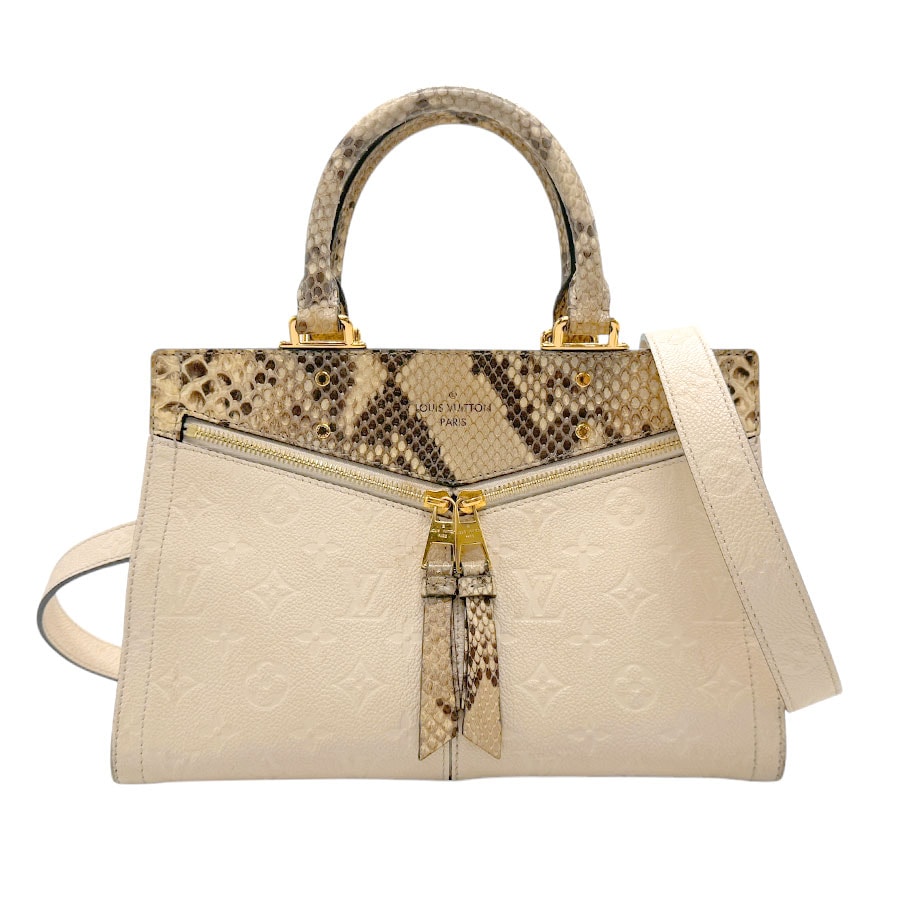 ルイ ヴィトン LOUIS VUITTON ハンドバッグ ショルダーバッグ モノグラムアンプラント スリーPM モノグラムアンプラント/パイソン ライトベージュ/ブラウン ゴールド レディース z29