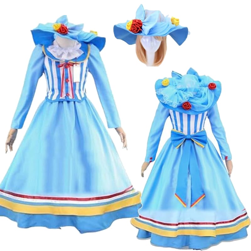 ミニー アメリカンウォーターフロント グリーティング コスプレ衣装 ミニー コスプレ 「帽子＋パニエ付き」 ミニー ドレス コスプレ