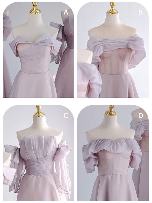 ワンピースドレスドレスオフショルダー ワンピース 演奏会ドレス ピアノ発表会 演奏会 大人 袖付き 半袖 結婚式 ピンク パーティードレ ピアノ 発表会 ドレス ブライズメイド パープル 母親 演