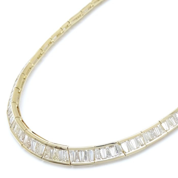 ダイヤモンド チョーカー ネックレス テーパーカットダイヤモンド 40ct前後 K18YG イエローゴールド / 74821【中古】