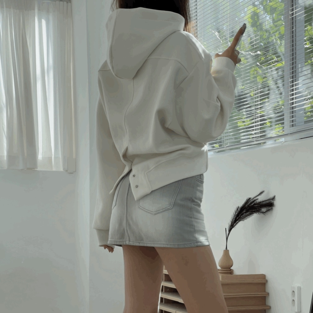 柔らかい ビッグ フードティー (後ろボタンポイント ネオプレンフードティー ビッグフードティー クロップフードティー 彼女ルック デイリーフードティー) 6,010円