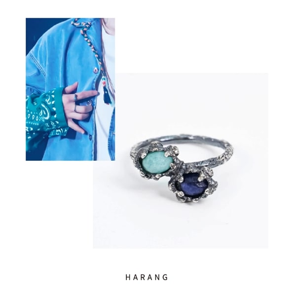【BTS JIMIN着用】 HARANG HR 130R 指輪 Milky Aquamarine Sapphire