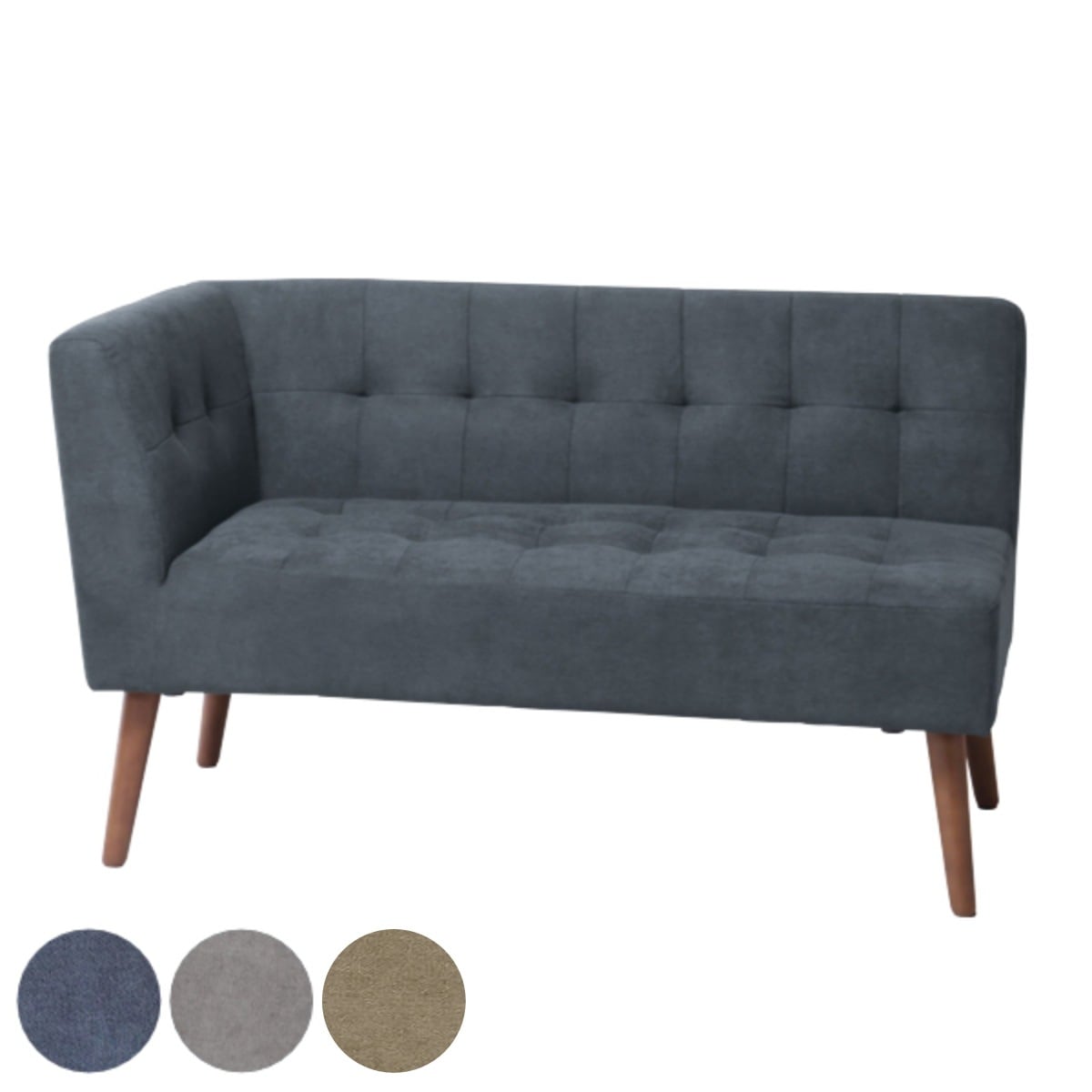 ソファ ミルド 幅121cm 右肘 2人掛け 木製 ファブリック ダイニング ソファー ひじ掛け 片肘 L字 コーナー カウチソファ リビング 単品 組合せ 自由 北欧 モダン ナチュラル