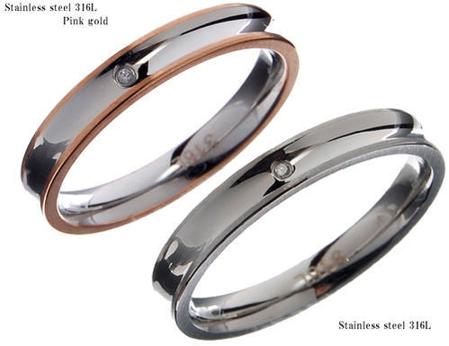 ペアリング ピンク スチール ステンレス ジルコニア ステンレスアクセサリーst/プレゼント/ギフト