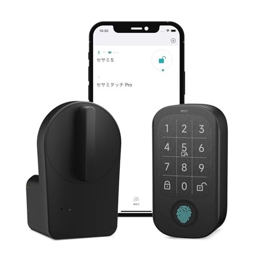 CANDY HOUSE キャンディハウス スマートロック SESAME 5+ セサミタッチPRO 指紋認証 ICカードリーダー 暗証番号 SUICA対応 PASMO対応 APPLE WATCH FEL