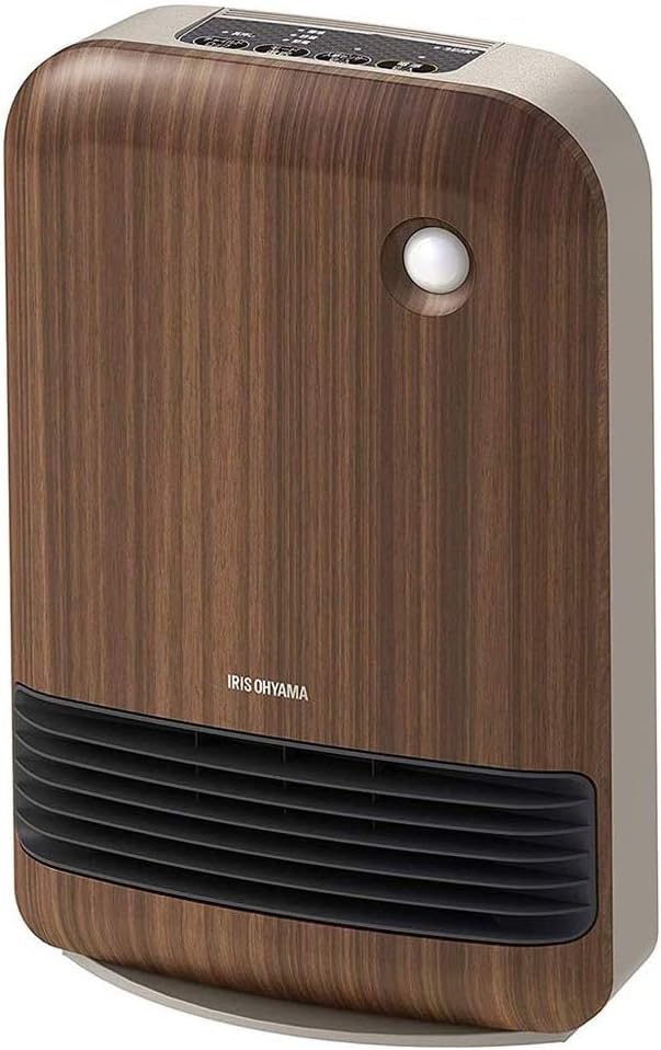 セラミックファンヒーター 人感センサー付き 節電 省エネ 大風量 1200W 転倒オフ機能 速暖 小型 コンパクト PDHM2-120TD1-T 濃木目