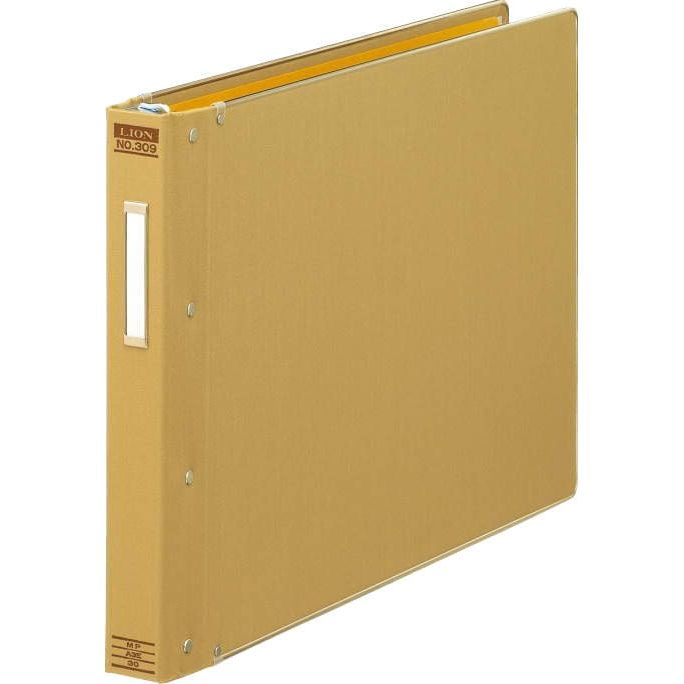 （まとめ買い）ライオン事務器 バインダー MP式 A3ヨコ 30穴 200枚収容 総布貼り No.309 155-05 [x3]