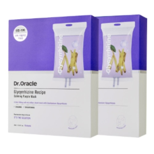 【Dr.Oralcle】グリチルリチン カーミング パープルマスク 20枚入り 鎮静・保湿・敏感肌ケア 韓国シートマスク