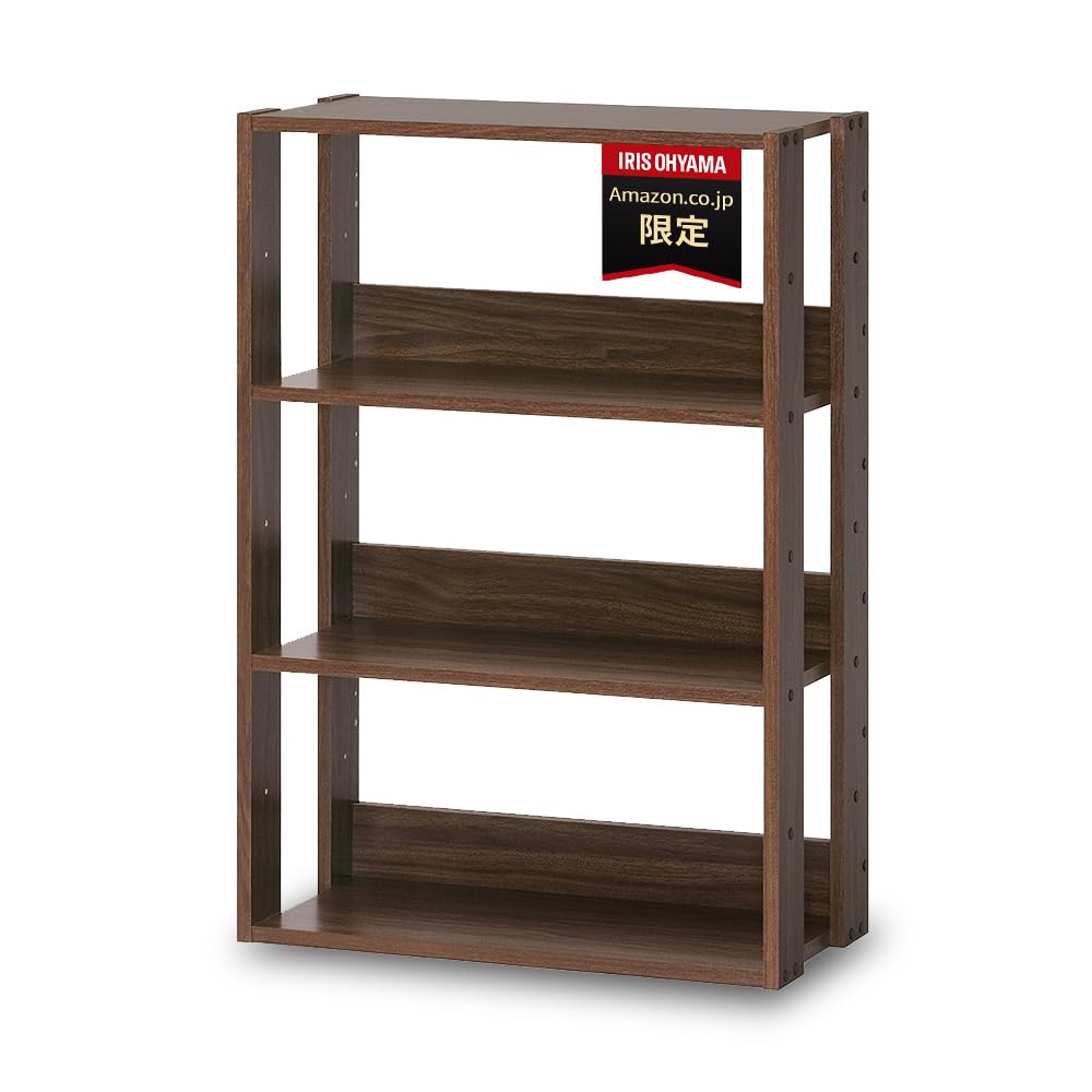 全国送料無料 【Amazon.co.jp限定】 アイリスオーヤマ ラック ディスプレイ リビング収納 本棚 靴箱 下駄箱 木製 4段 幅60×奥行29.2×高さ87.9cm モカブラウン AZOWR-