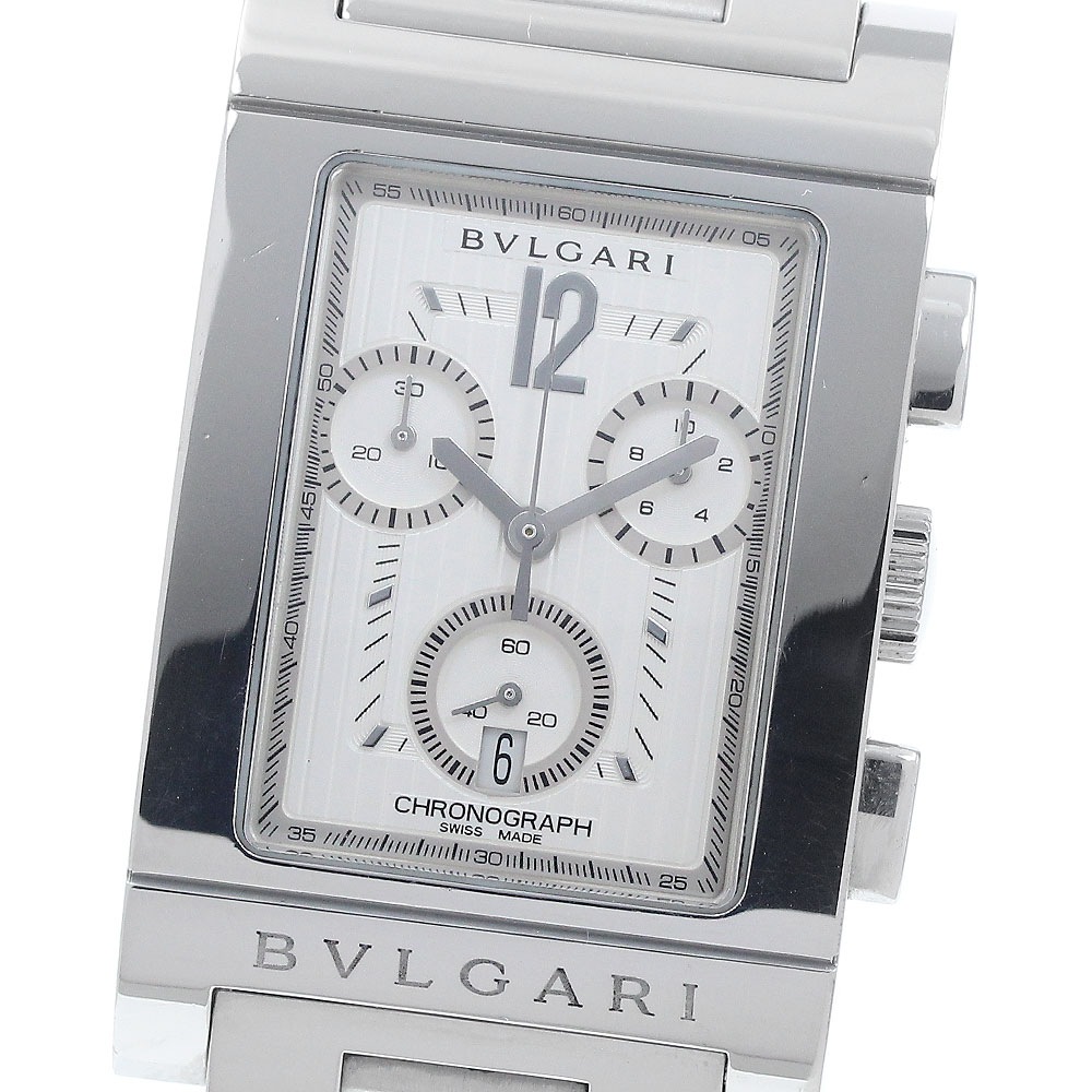 ブルガリ BVLGARI RTC49S レッタンゴロ デイト クロノグラフ クォーツ メンズ _935473【中古】