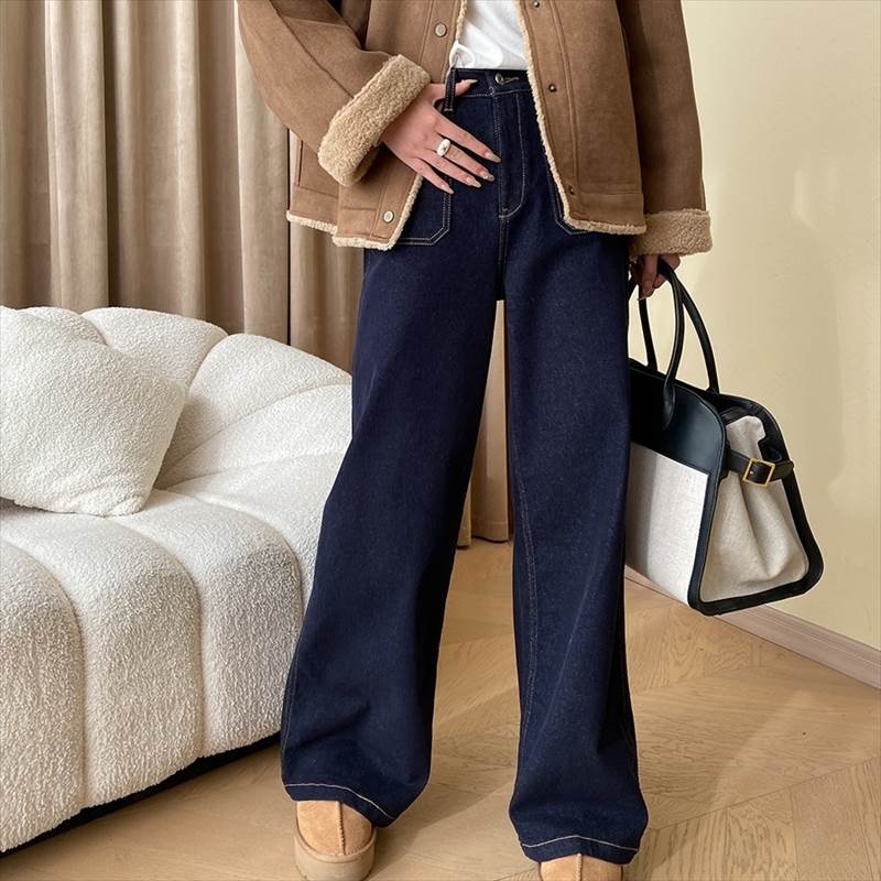 デニムパンツ ボトムス パンツ レディース ロング ズボン ジーンズ Gパン ストレート かわいい