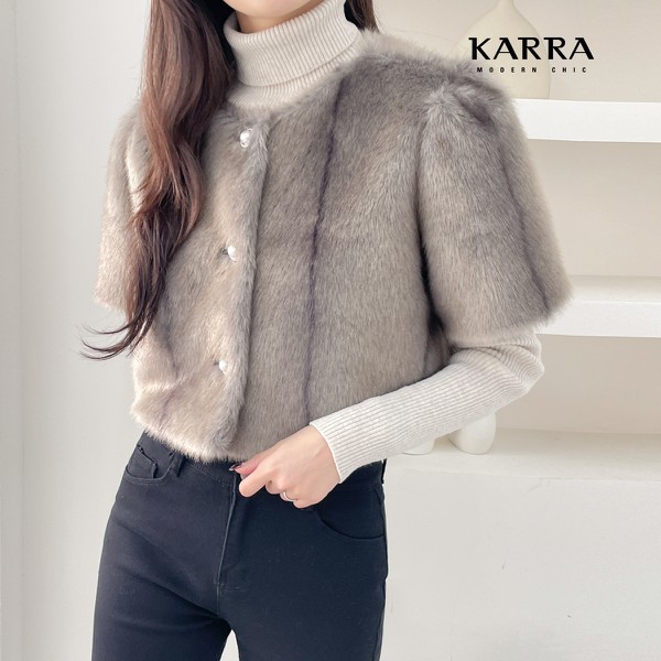 KARRA エコファーハーフパールジャケット_KK2WJK028A