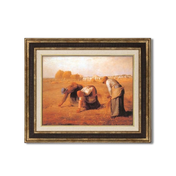 ( 額装品 ) 世界の名画 ダークブラウンアンティーク額 F6 ミレー「落穂拾い」 フレーム 額縁 額
