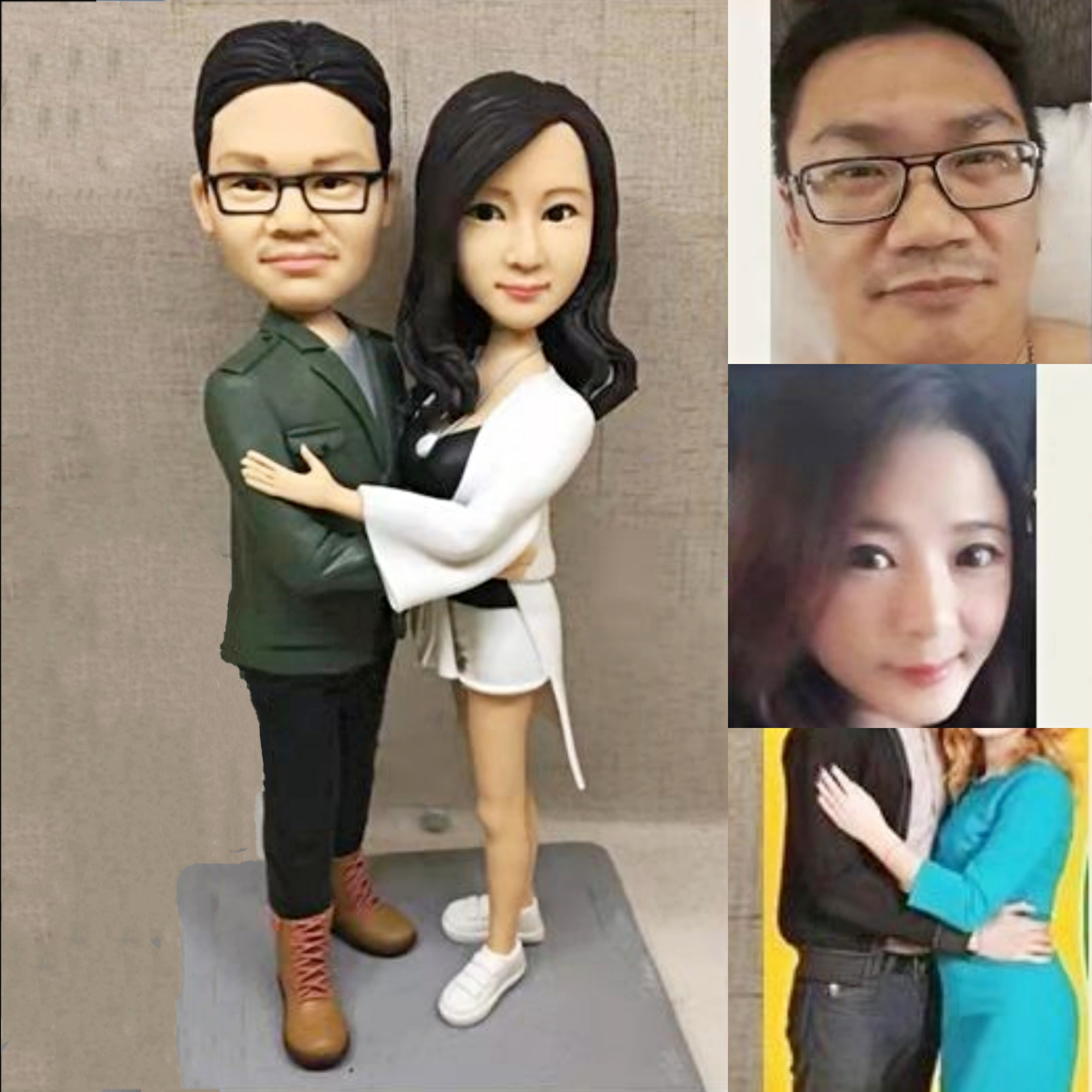 【オーダーメイド】3D肖像画 似顔絵 人形 フィギュア 結婚祝い 周年記念日 カップル 彼氏 彼女 夫婦 両親 贈呈品 記念品