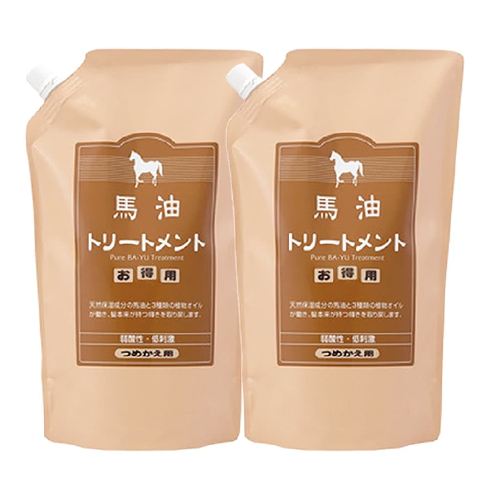 正規販売代理店 定価より10%OFF 馬油トリートメント 2個 詰め替え用 1000g 馬油 バユ バーユ トリートメント バユトリートメント 大容量 詰替え セット 旅美人