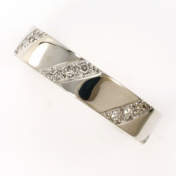 K18 18金 WG ホワイトゴールド リング 指輪 9.5号 ダイヤ 0.12 ジュエリー 中古