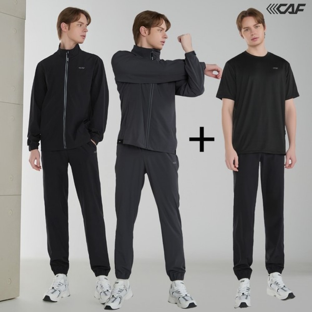 [ルキャップ] 25SS メンズウーブンスウェットシャツ+ショートスリーブTシャツ 3ピース 1_N