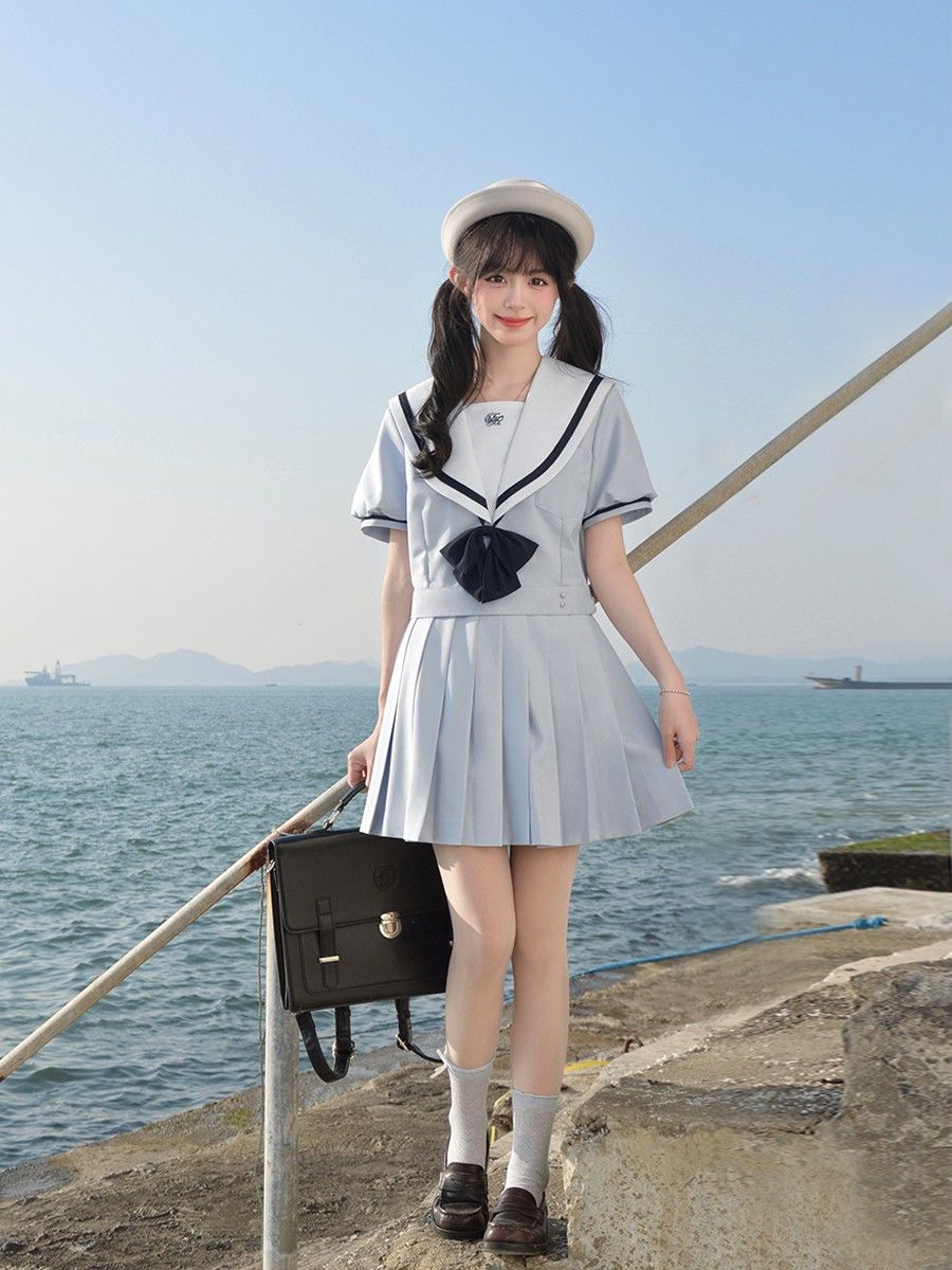 サクラファミリーjkユニフォーム【鳶女子】太一册エレガントお嬢様半袖セーラー服夏服スーツ