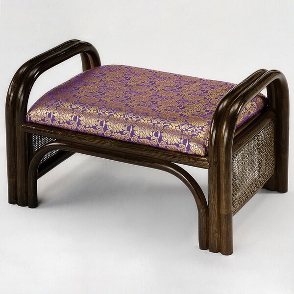【保証書付】 仏壇用 紫 金襴座椅子 ラタンチェア 座面高23cm 座いす チェアー チェア いす 正座椅子 イス アジアン 椅子