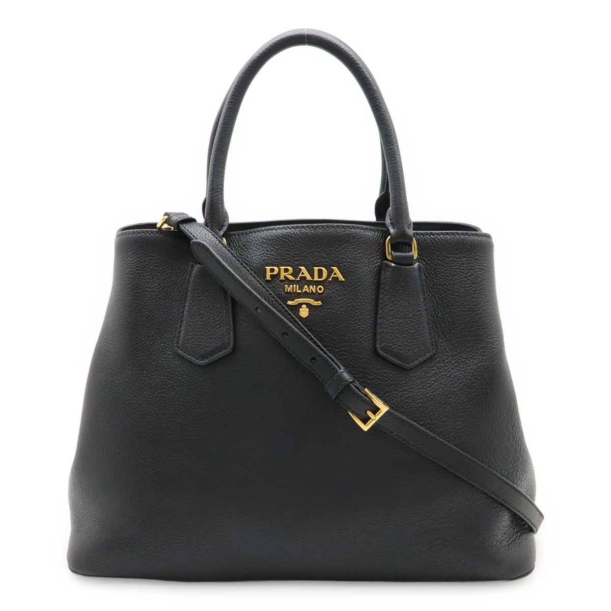 ハンドバッグ トートバッグ 2WAY ショルダーバッグ レザー ブラック 黒 ゴールド金具 1BA23