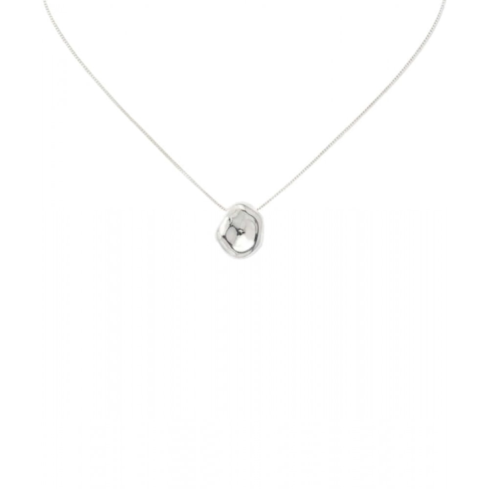 ALLEUN シルバー 925 ノーカットナチュラルペンダントチェーンネックレス