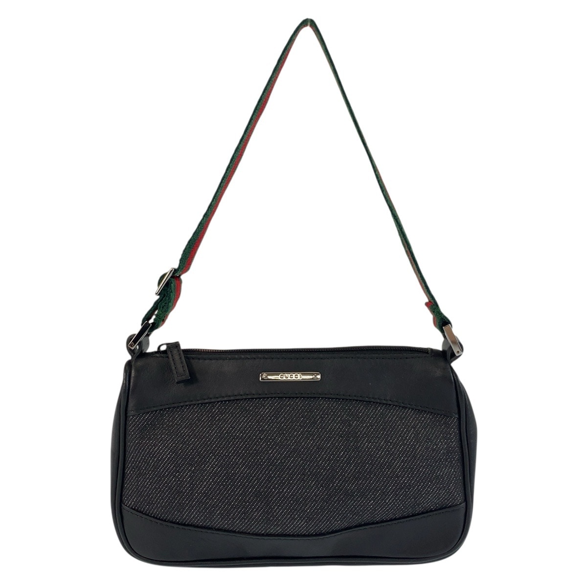 美品 シェリーライン ブラック 黒 シルバー金具 キャンバス/レザー 92821 ハンドバッグ アクセサリーポーチ レディース 504617