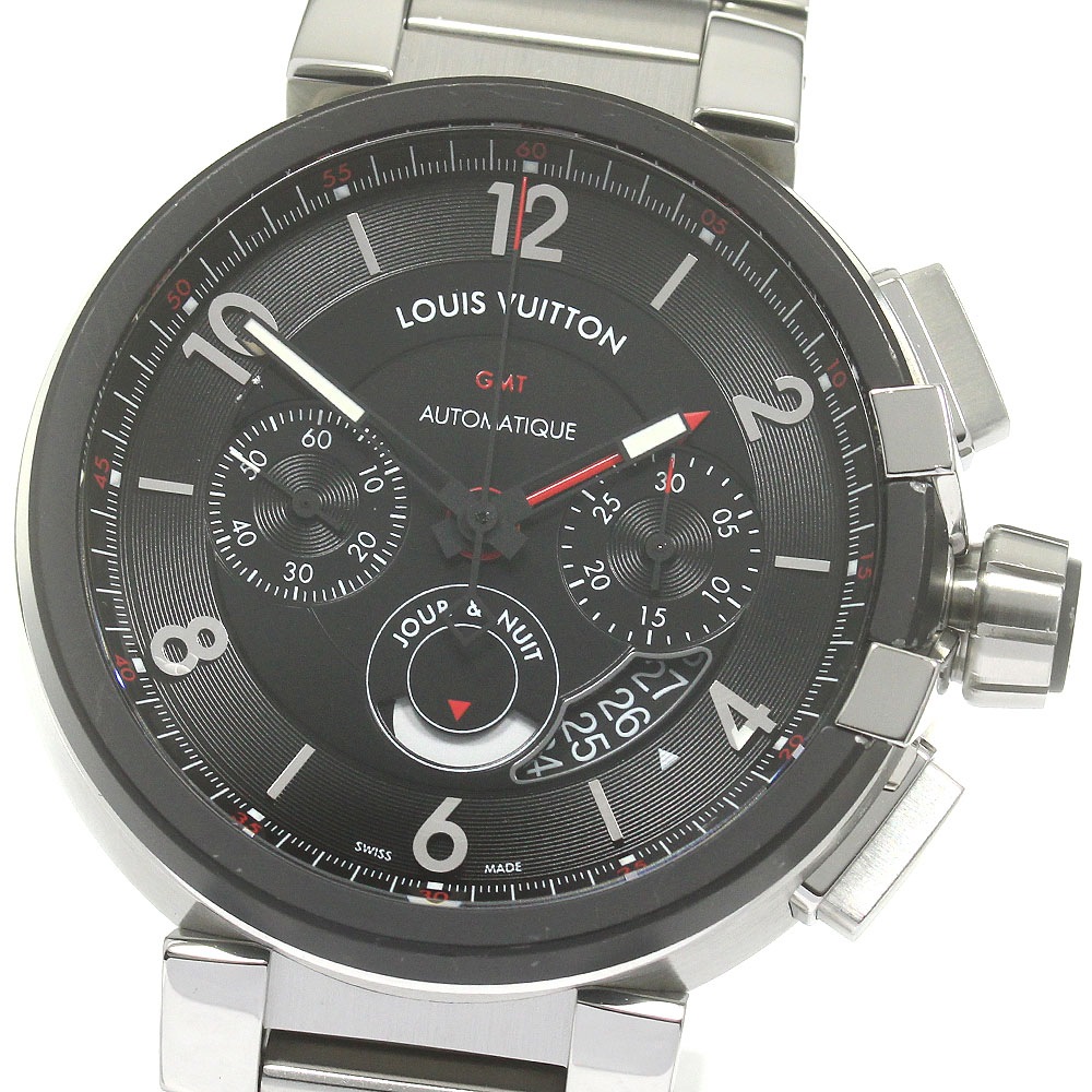 ルイ・ヴィトン LOUIS VUITTON Q1052 タンブール クロノグラフ GMT 自動巻き メンズ 箱・保証書付き_860480【中古】