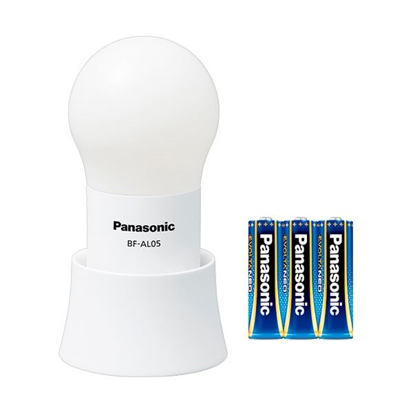 (まとめ) パナソニック LEDランタン(球ランタン) 乾電池EVOLTAネオ付 ホワイト BF-AL05N-W 1個 (×3セット)