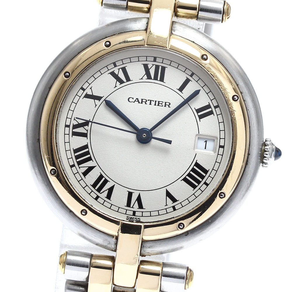 カルティエ CARTIER 83084242 パンテール ヴァンドーム LM ラウンド 2ロウ デイト クォーツ メンズ _888338【中古】