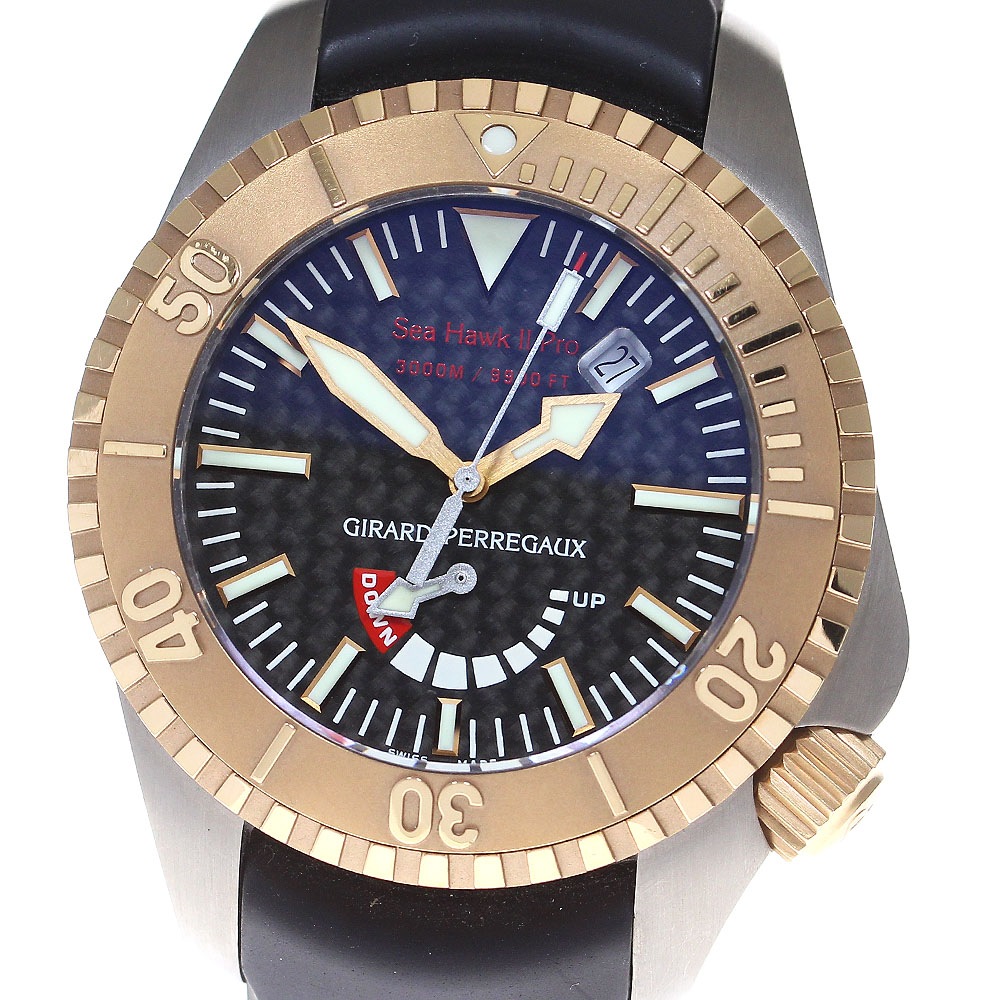 ジラール・ペルゴ GIRARD PERREGAUX 49940-26-632 シーホークIIプロ3000 デイト 自動巻き メンズ 箱・保証書付き_847881【中古】