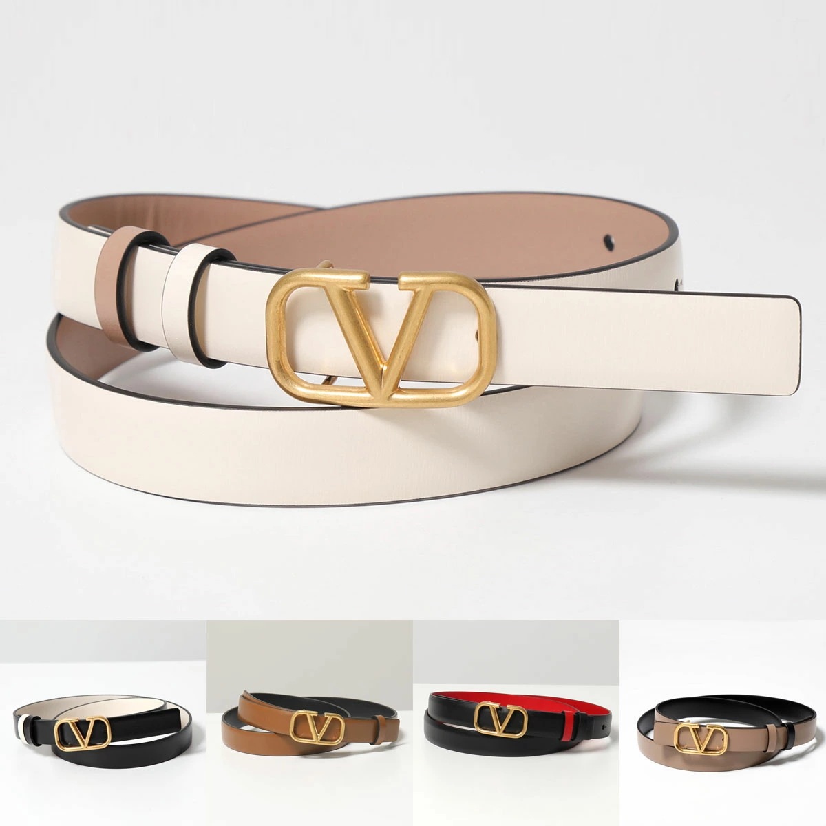 VALENTINO ヴァレンティノ ベルト 3W2T0S12ZFR 4W2T0S12ZFR レディース レザー リバーシブル Vロゴ カラー5色