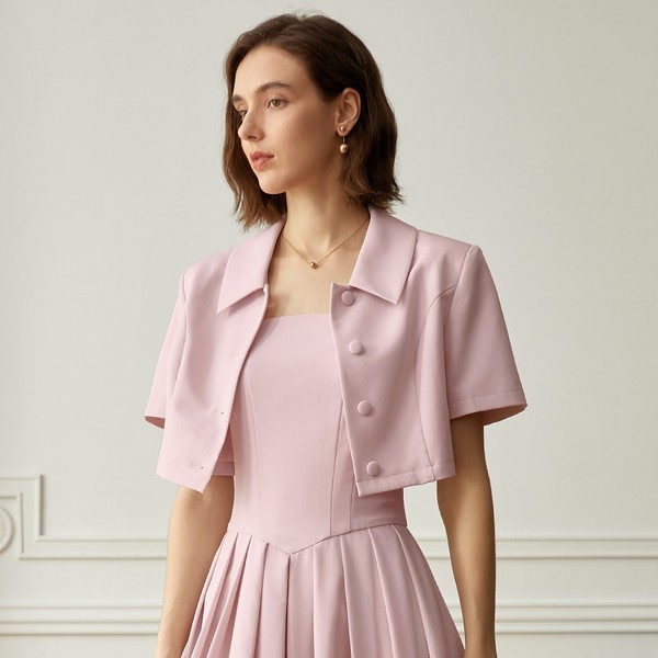 ワイアイエムY_Classic simple button jacket_PINK