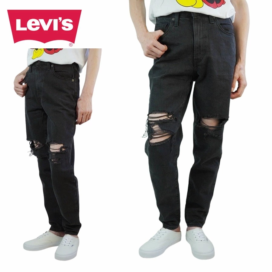 レディース デニムパンツリーバイス LEVISHIGH-WAISTED MOM JEANSハイウエスト マム ジーンズBLACK WASH(ブラックウォッシュ