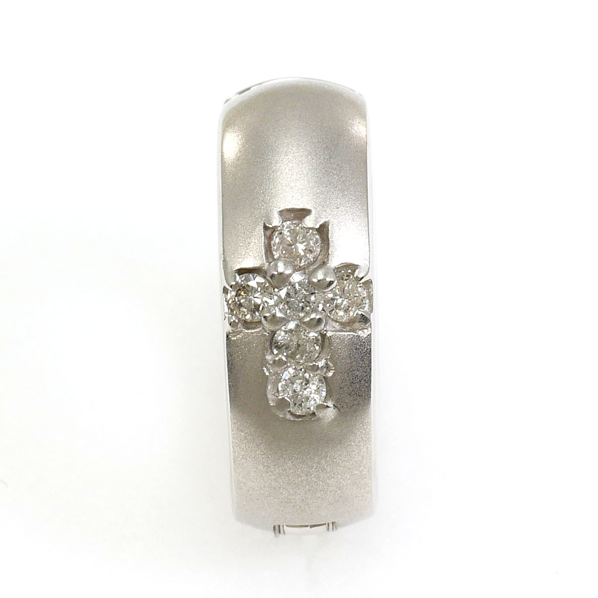 K18 18金 WG ホワイトゴールド イヤリング(片耳) ダイヤモンド 0.095ct 総重量約2.6g レディース 中古