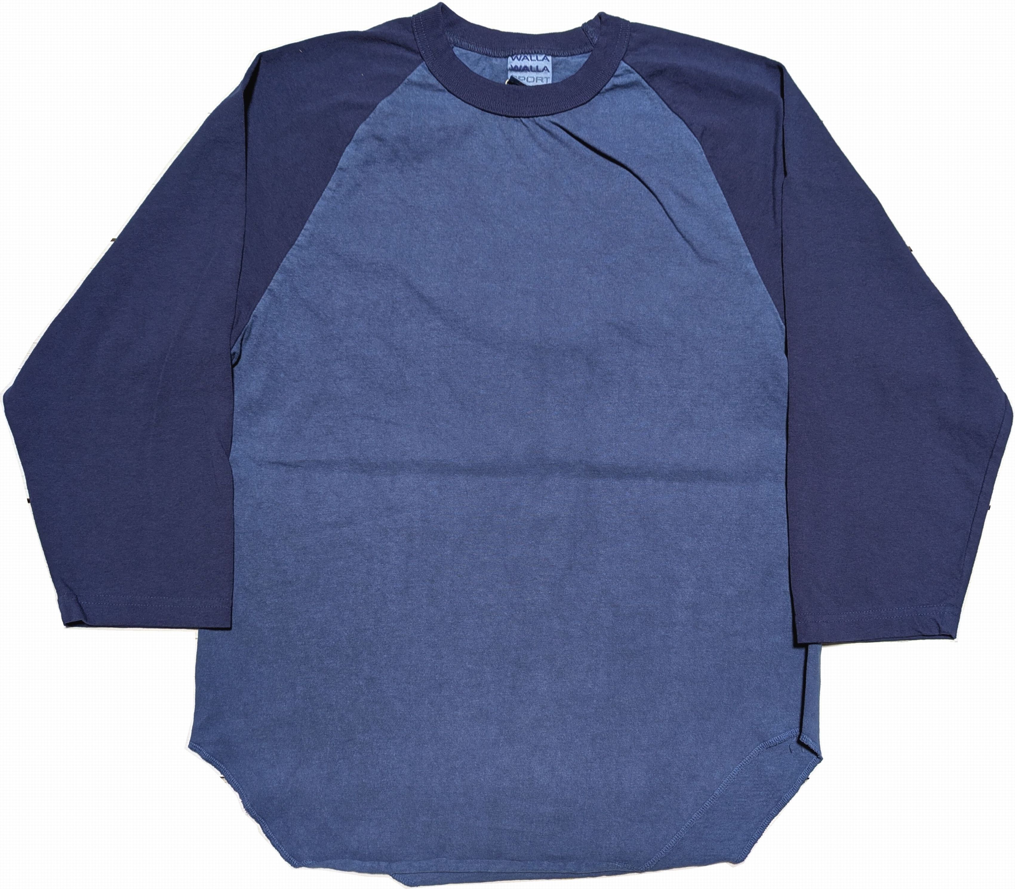 ピグメント ダイ 2トーン ベースボール ティー ネイビー メンズ Tシャツ 日本製 PIGMENT DYE 051