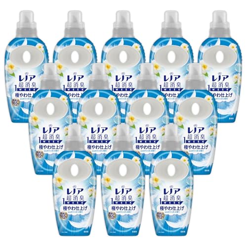 レノア 超消臭1WEEK 柔軟剤 極やわ仕上げ ふんわりシャボンの香り 本体 490mL×12本 [ケース品]