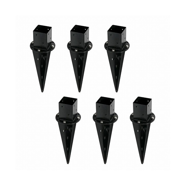 住まいスタイル 土中用支柱固定金具調整付き(6個) ブラック S-UBN72-6P メーカー直送