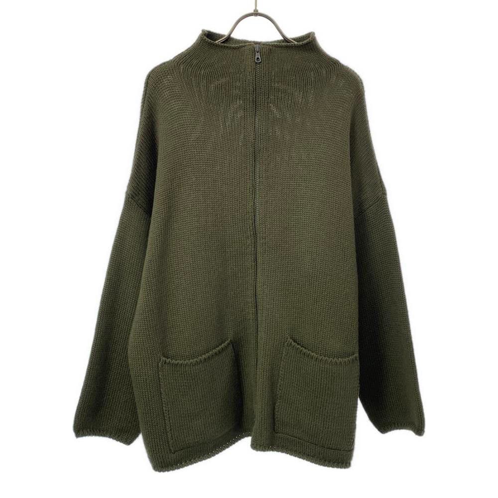 マックスアンドコー イタリア製 ニットジャケット S カーキ系 MAX&CO ジップアップ レディース