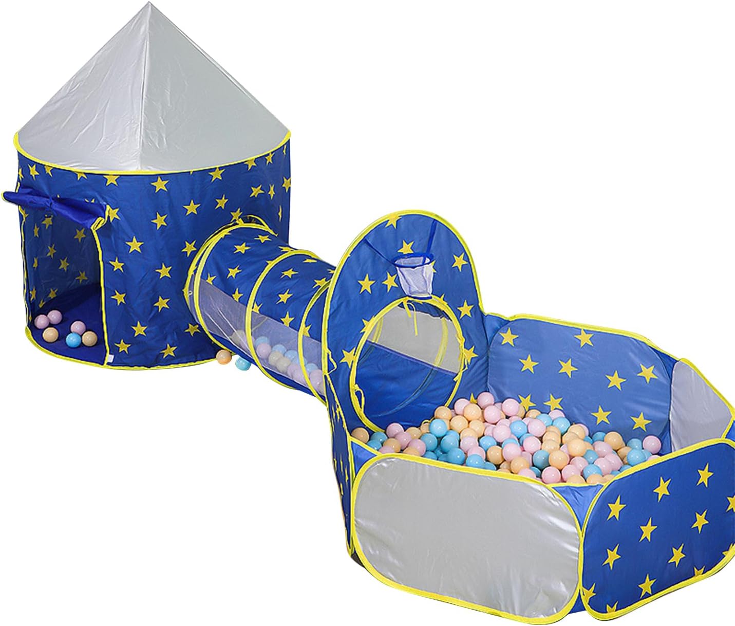 オフィスで大活躍！キッズテント ボールプール トンネル 子供用テント 3点セット 折り畳み式 子供テント 室内テント コンパクト おしゃれ 簡(wr125)