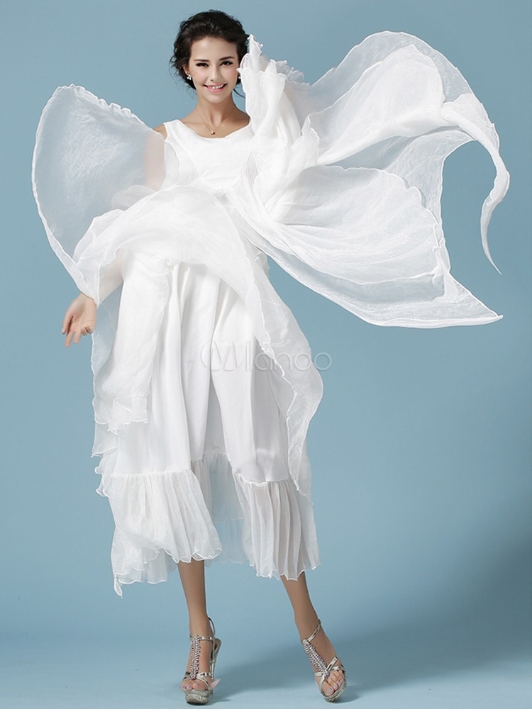 スクープネックレースアップノースリーブの女性のマキシドレス