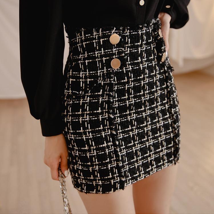 【即納】スカート秋 スカート ショート丈 スカート秋冬 スカートコーデ ボトムス ペンシルスカート タイトスカートチェック柄 OL通勤 二次会 おしゃれ