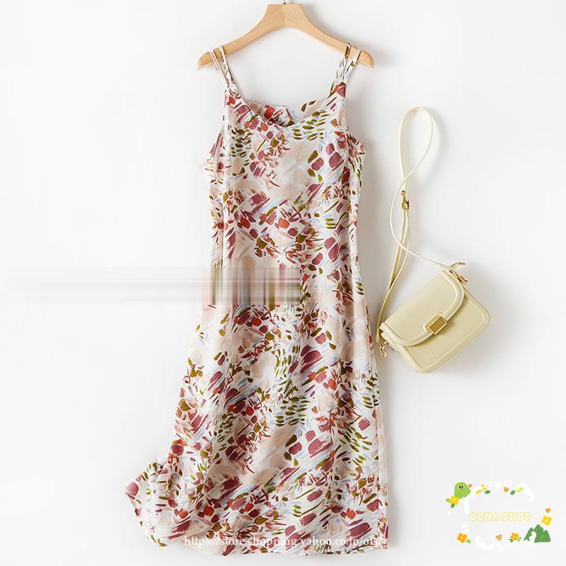キャミソールワンピース レディース ロング丈 薄手 サマードレス バックシャン 春 夏 おしゃれ きれいめ 花柄 5,095円