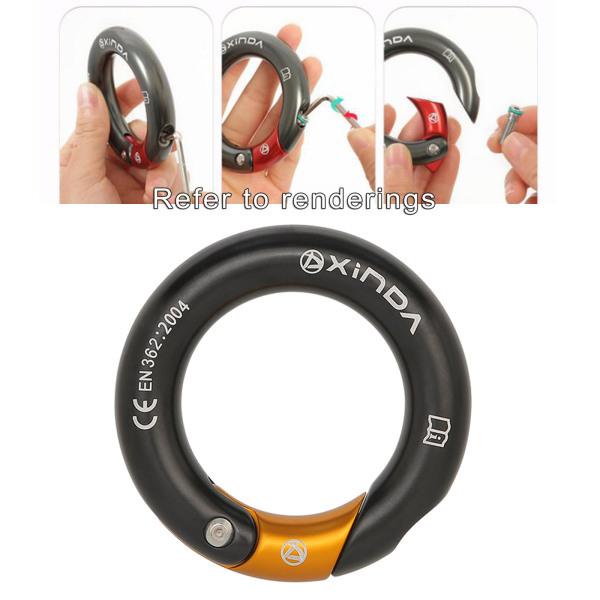 ロープレトリーバーセーバーロッククライミングアーボリストハンモックスラックラインパック用14mmマウス付き懸垂下降リングコネクター