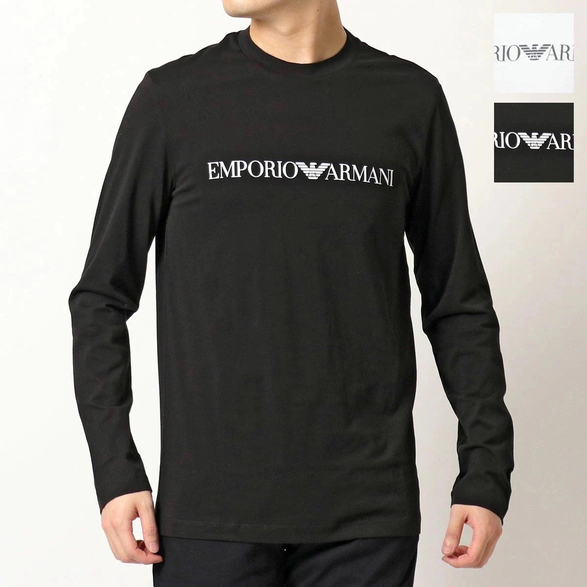EMPORIO ARMANI エンポリオアルマーニ カットソー 8N1TN8 1JPZZ メンズ クルーネック 長袖Tシャツ ロンT ロゴ カラー2色/