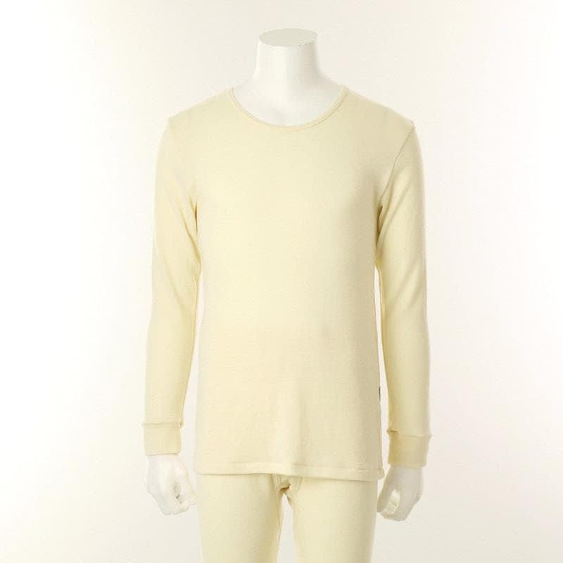 暖かく伸縮性のあるウール100％メンズ肌着トップス(WMV7503C)