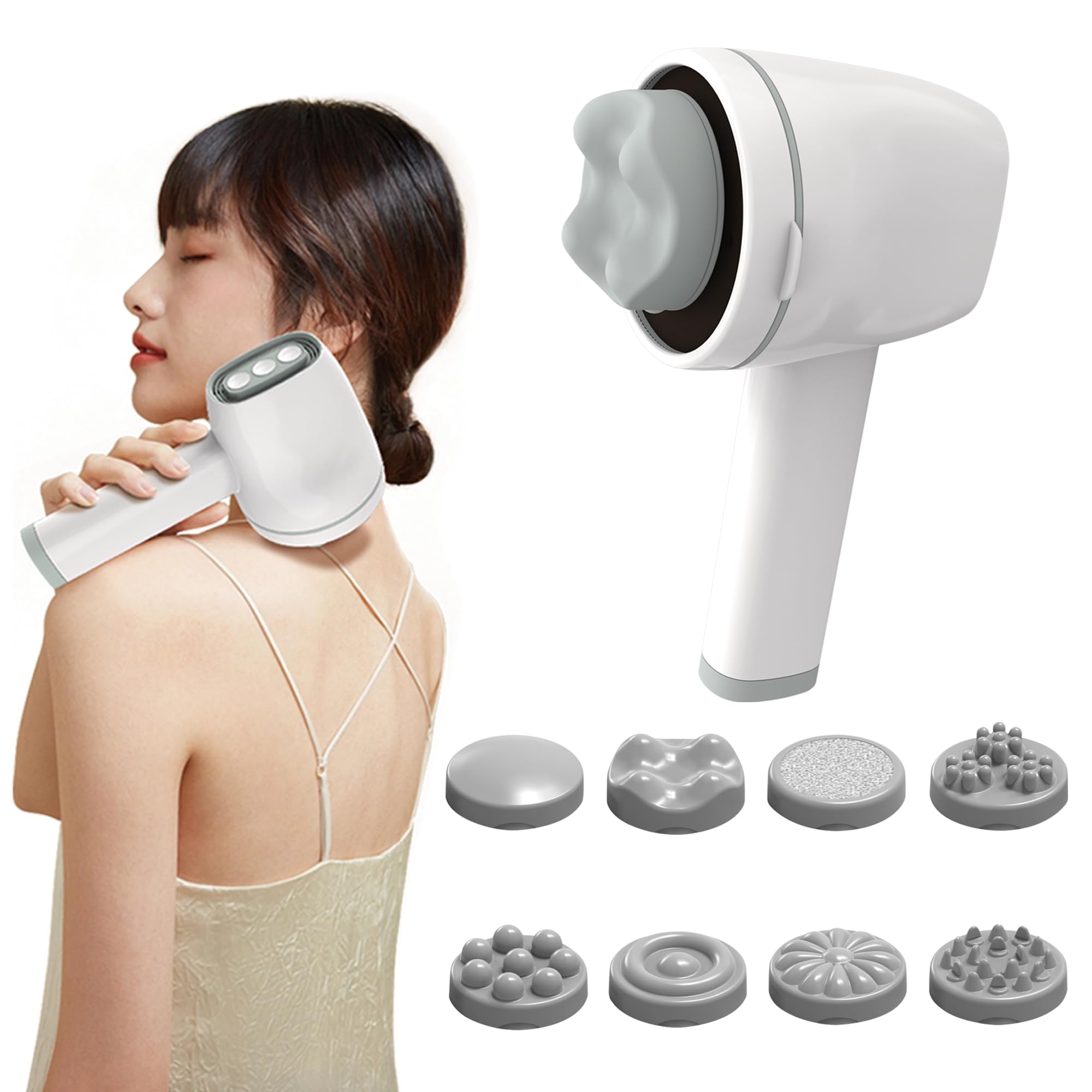 Kiboer ハンディ ガン トータルボディケア パワフル 6段階振動 強力振動 8種類のアタッチメント 最速3900回/分 Type-C充電式 日本語取扱説明書付き 新年 誕生日 家庭用 お祝い 母